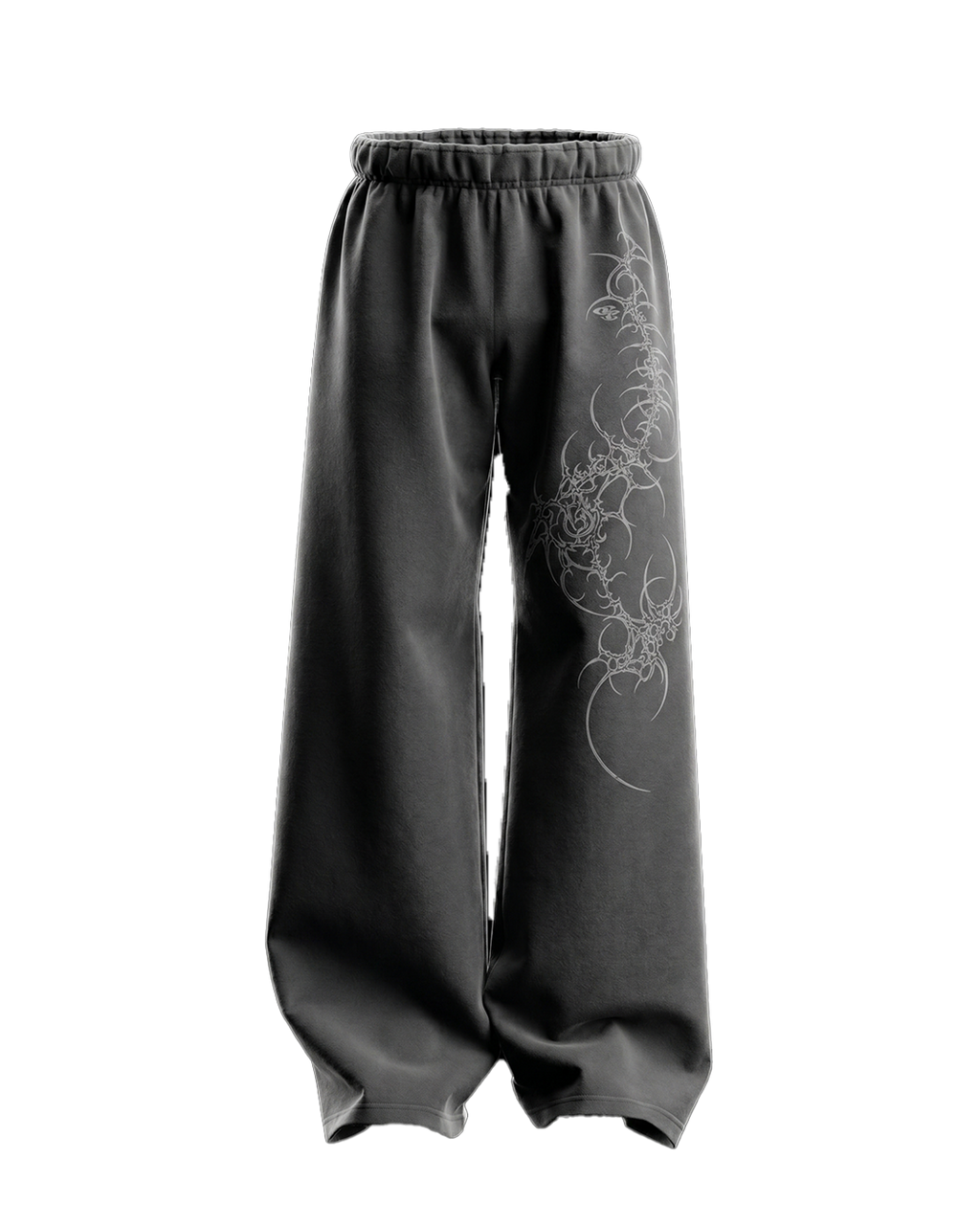 Crest Dark Grey Unisex Straight Fit Baggy Pants