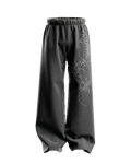 Crest Dark Grey Unisex Straight Fit Baggy Pants