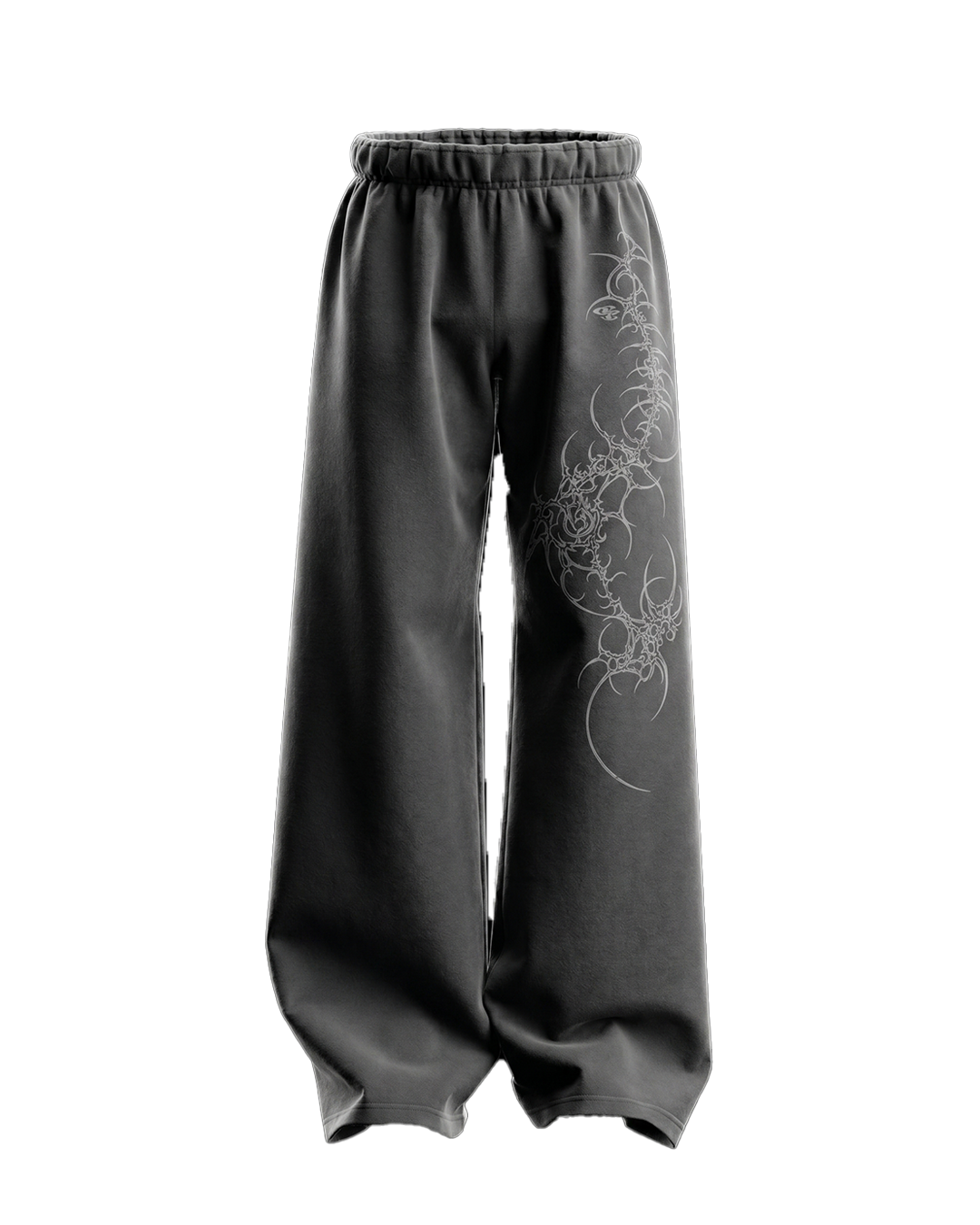 Crest Dark Grey Unisex Straight Fit Baggy Pants