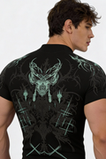 Prime Arc Zip Compression Tshirt Half Sleeve - Green/Black