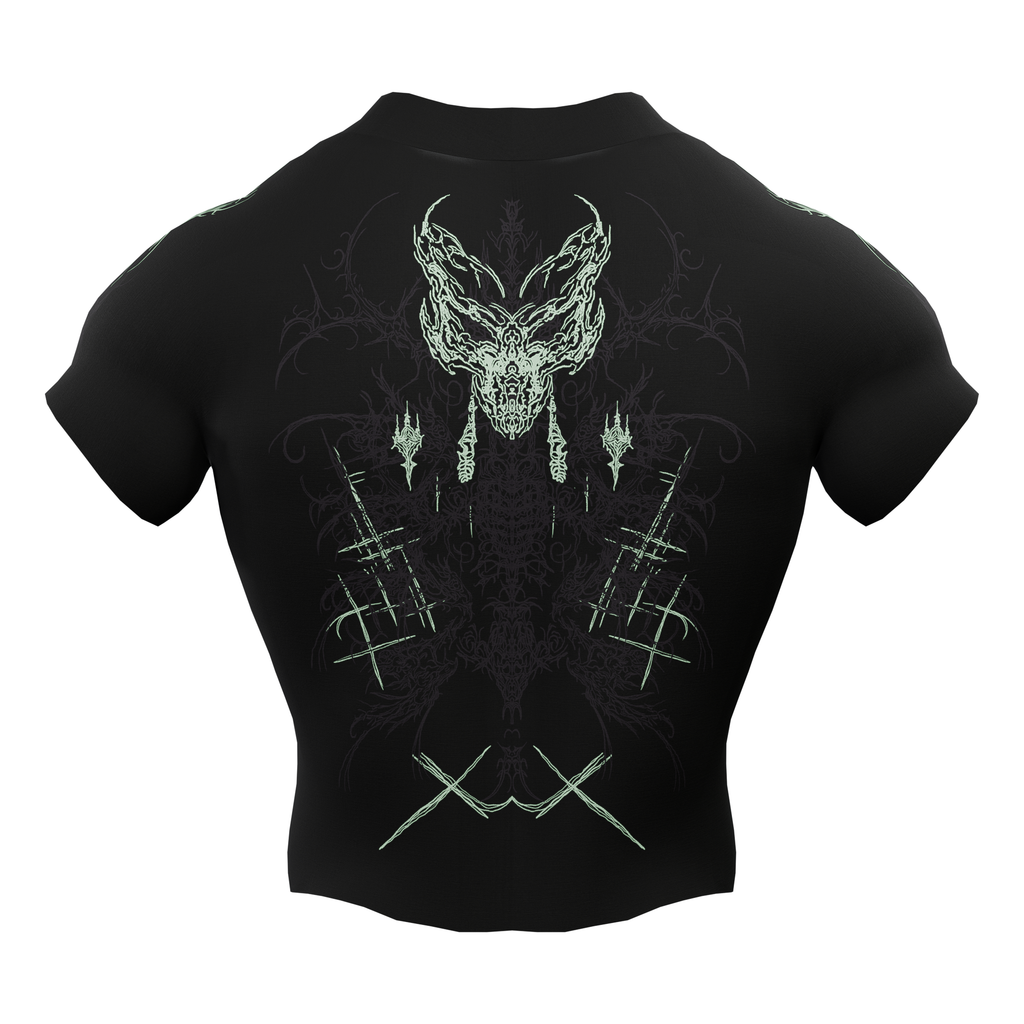 Prime Arc Zip Compression Tshirt Half Sleeve - Green/Black