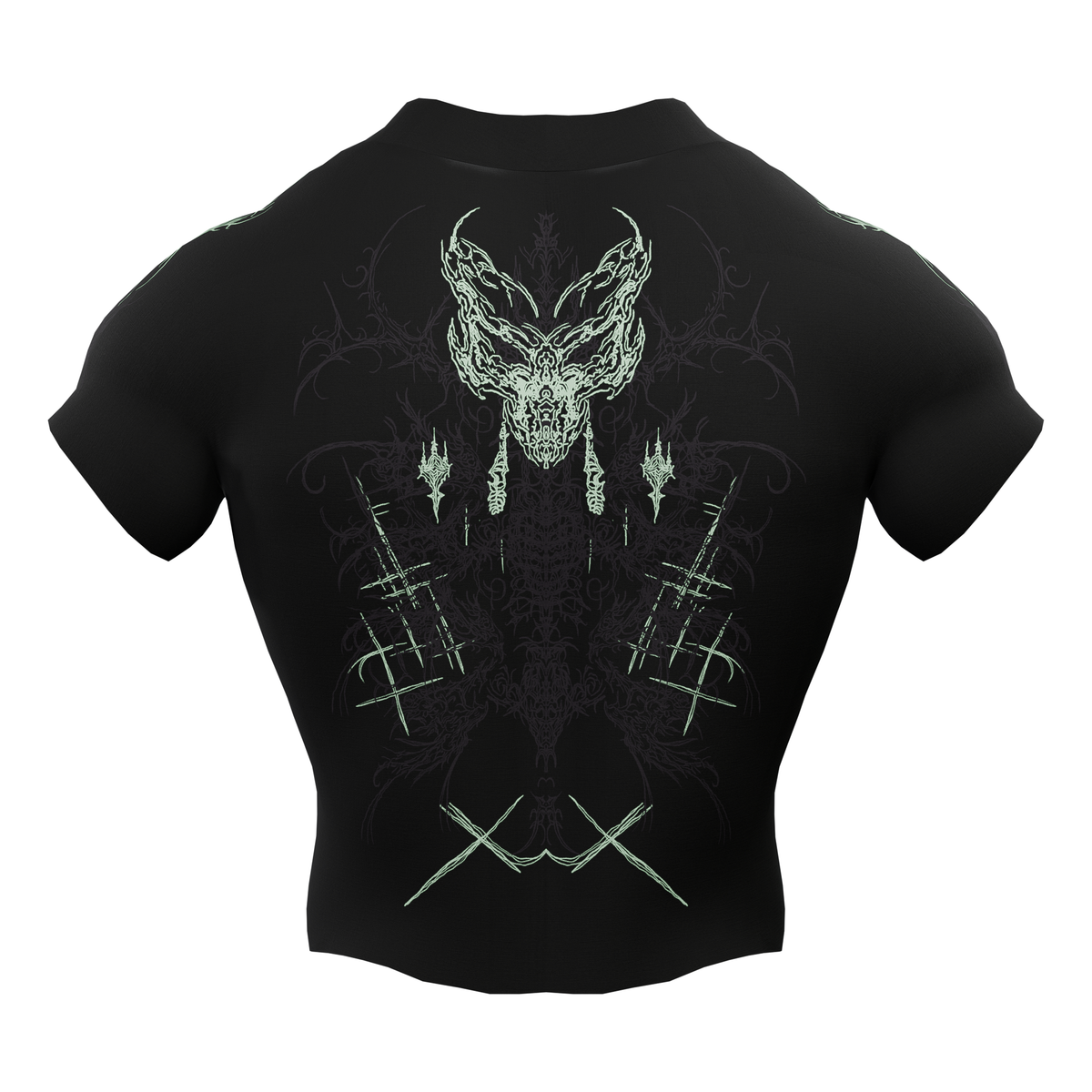 Prime Arc Zip Compression Tshirt Half Sleeve - Green/Black