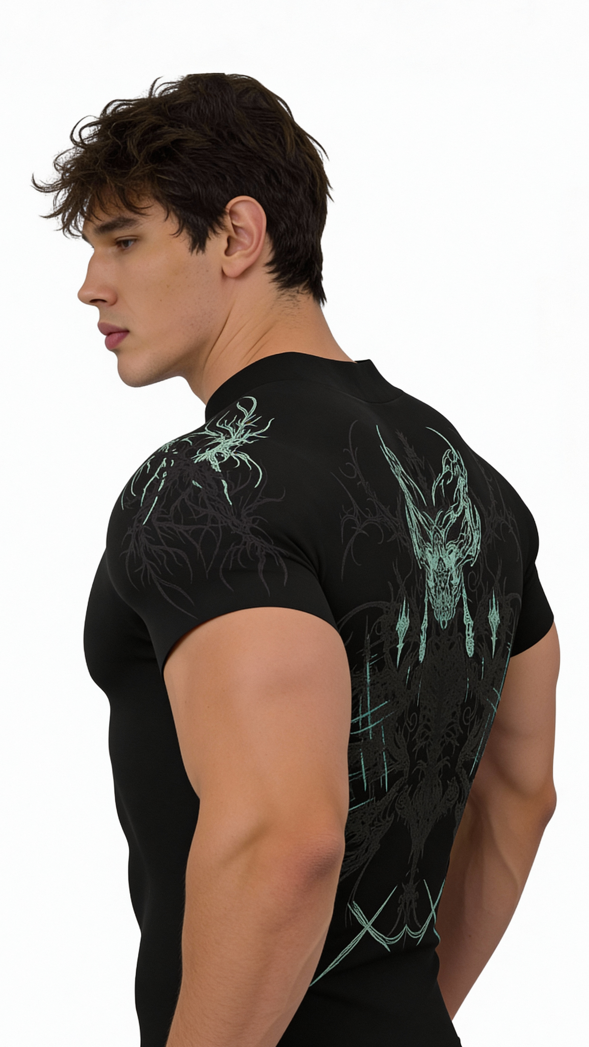Prime Arc Zip Compression Tshirt Half Sleeve - Green/Black