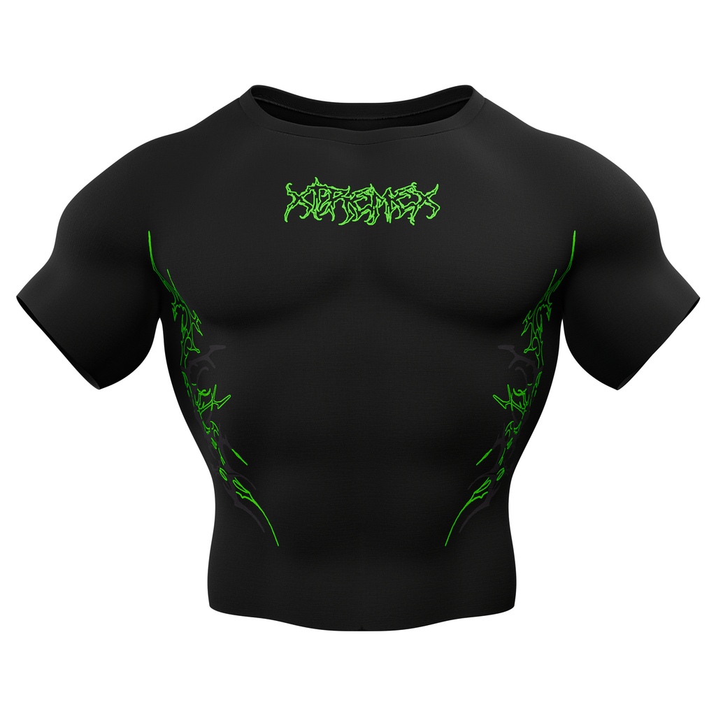 Green Fury Compression Tshirt Half Sleeve
