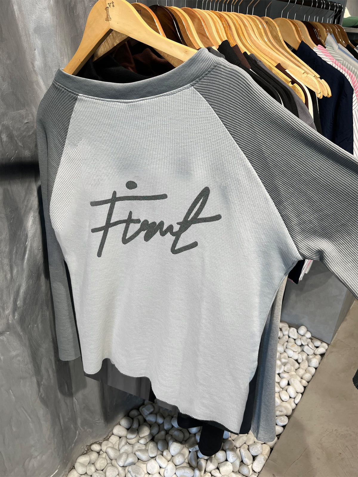 RAGLAN WAFFLE GRAY T-SHIRT
