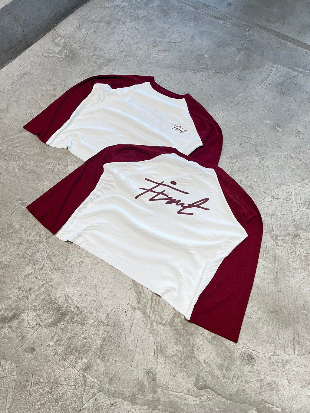 RAGLAN WAFFLE MAROON T-SHIRT