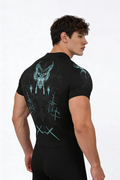 Prime Arc Zip Compression Tshirt Half Sleeve - Blue/Black