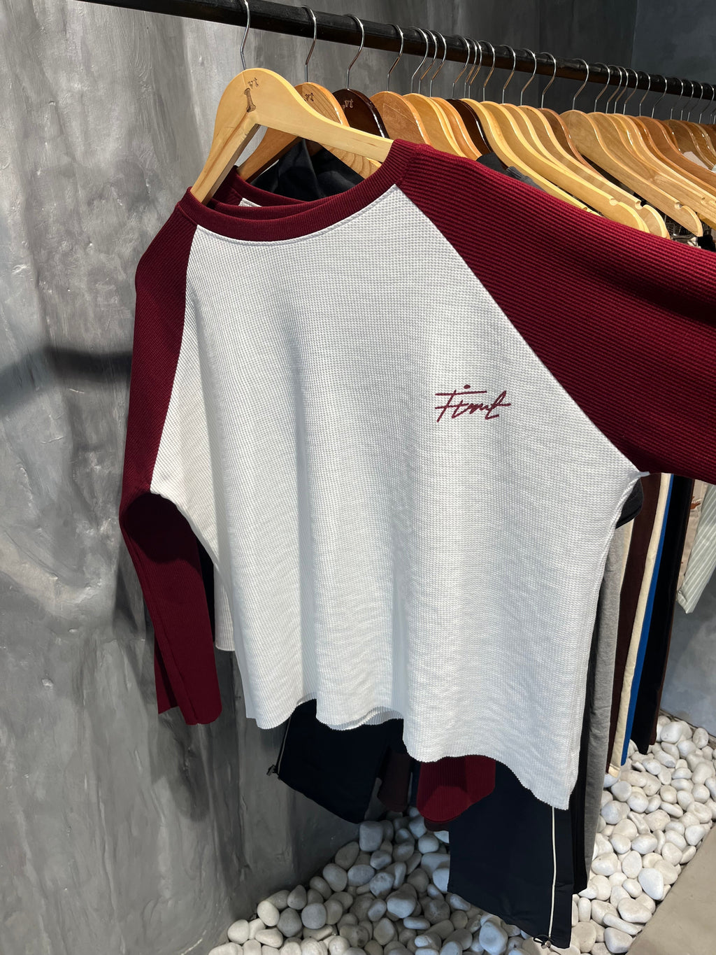 RAGLAN WAFFLE MAROON T-SHIRT