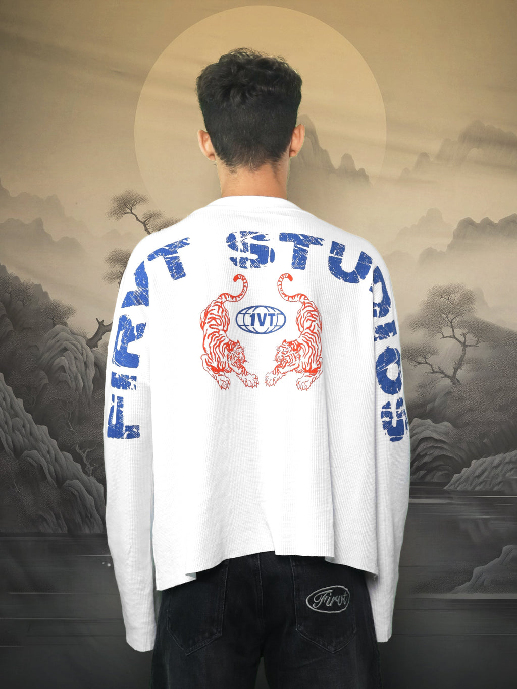 TWIN TIGERS WAFFLE WHITE T-SHIRT