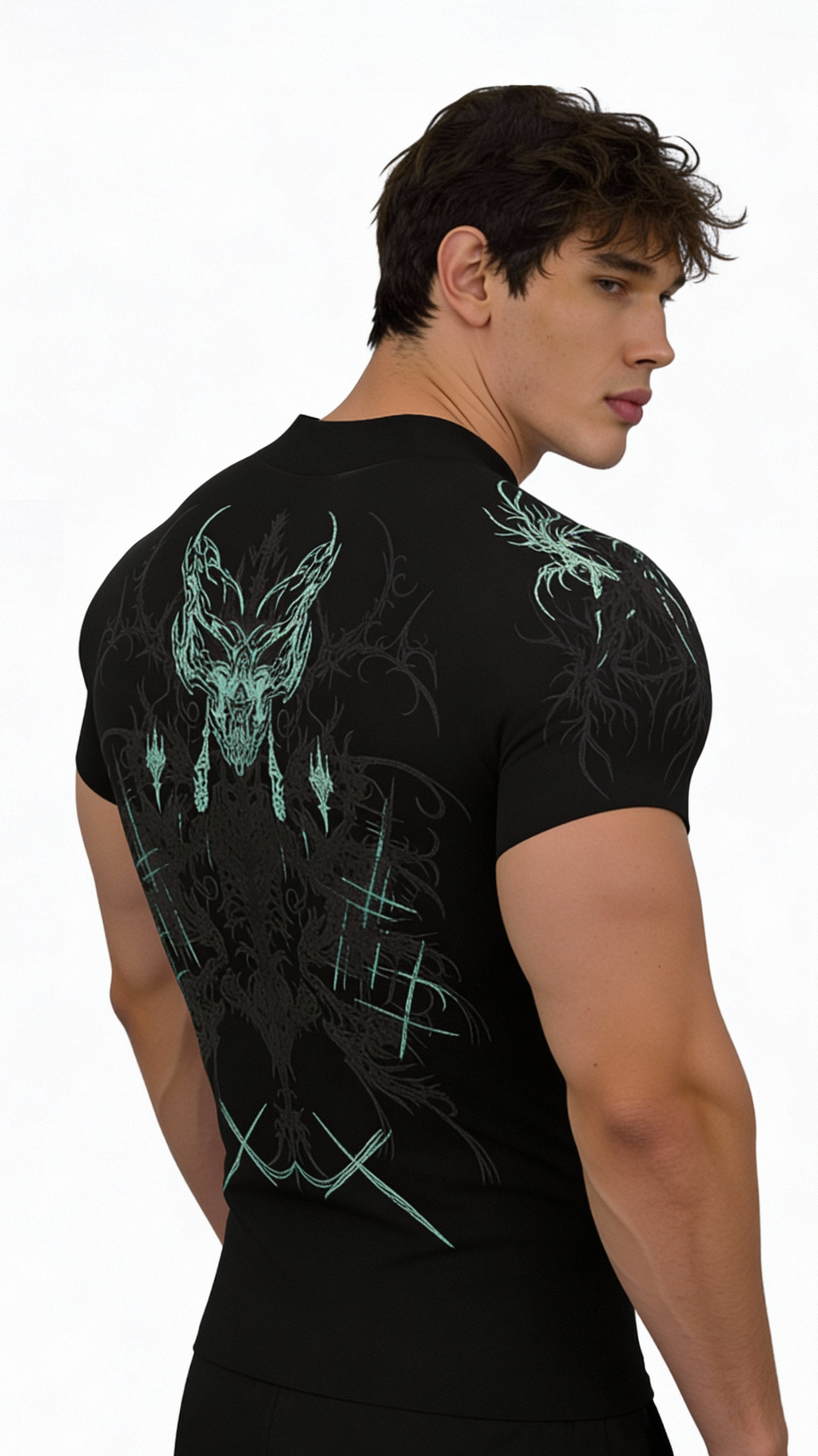 Prime Arc Zip Compression Tshirt Half Sleeve - Green/Black