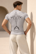 Titan Zip Nylon Compression Tshirt Half Sleeve - Grey