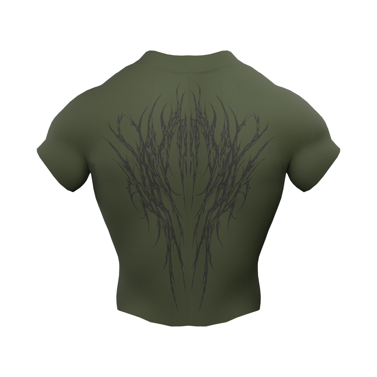 Rambo Zip Nylon Compression Tshirt Half Sleeve - Olive