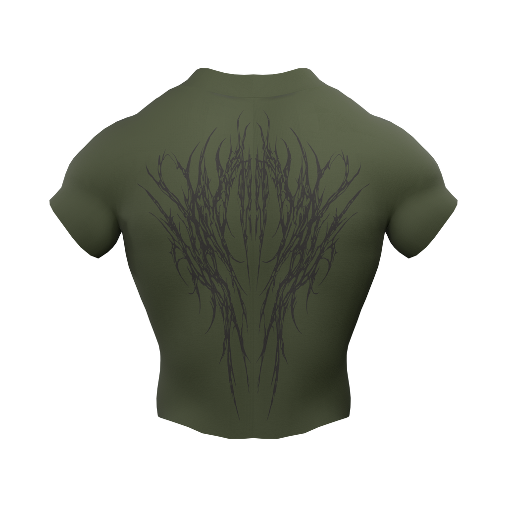Rambo Zip Nylon Compression Tshirt Half Sleeve - Olive