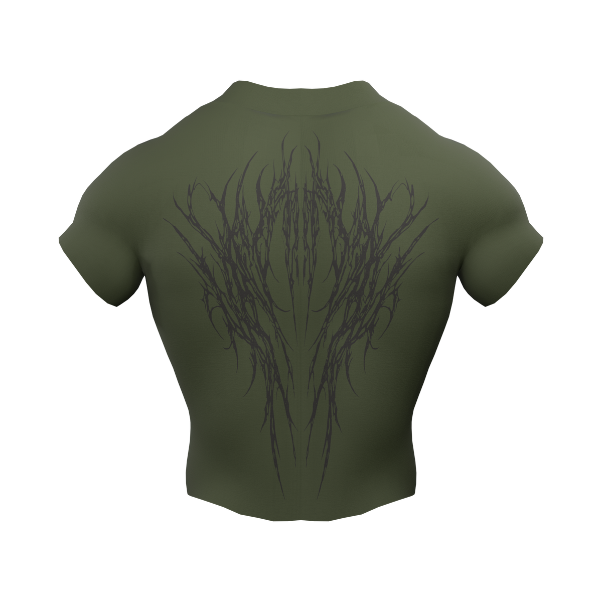 Rambo Zip Nylon Compression Tshirt Half Sleeve - Olive