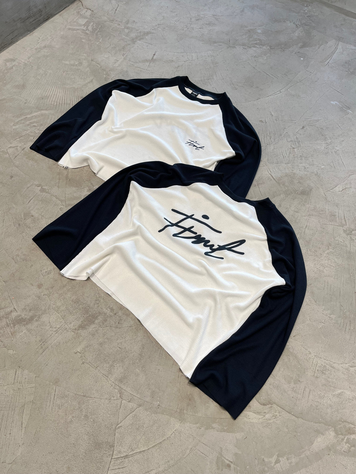 RAGLAN WAFFLE NAVY T-SHIRT