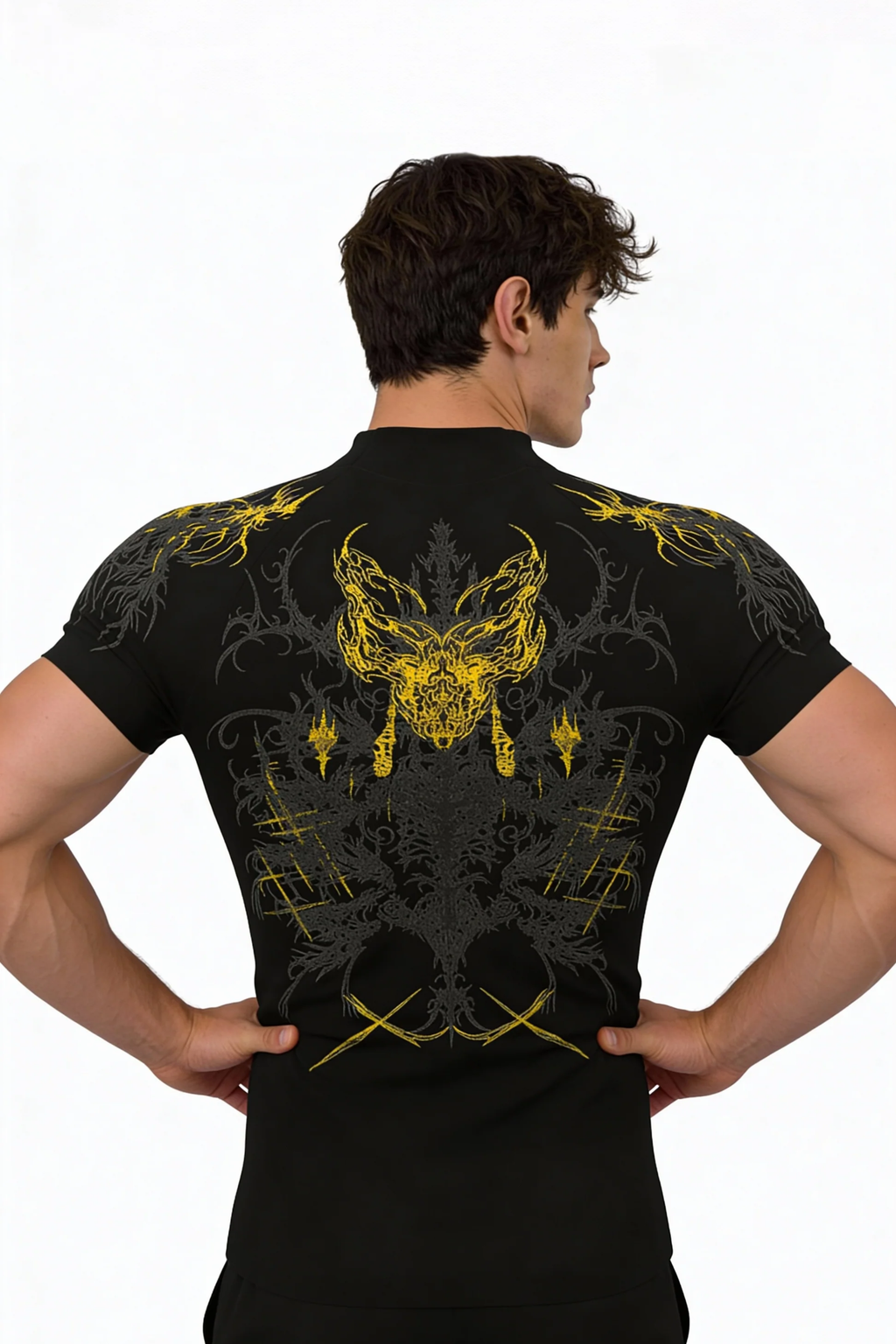 Prime Arc Zip Compression Tshirt Half Sleeve - Yellow/Black