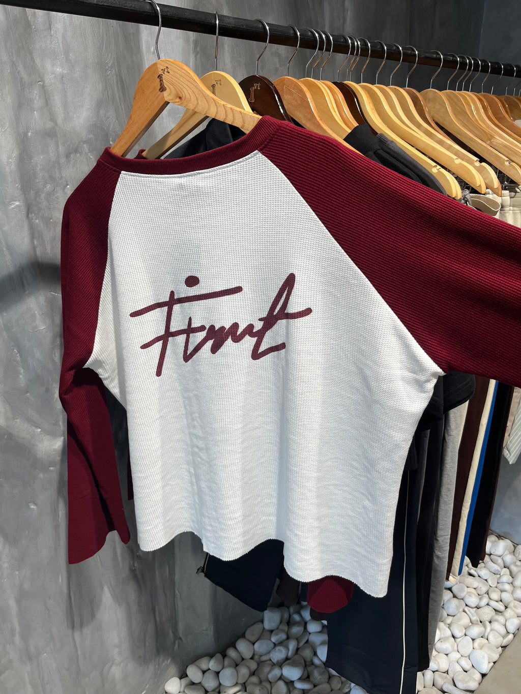 RAGLAN WAFFLE MAROON T-SHIRT