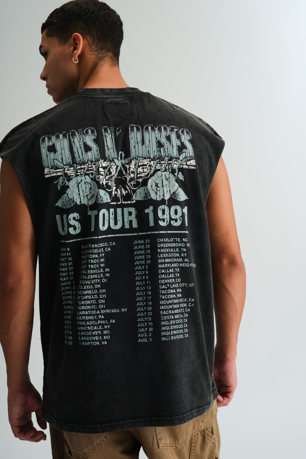 Faded Guns N Roses Oversized Tank