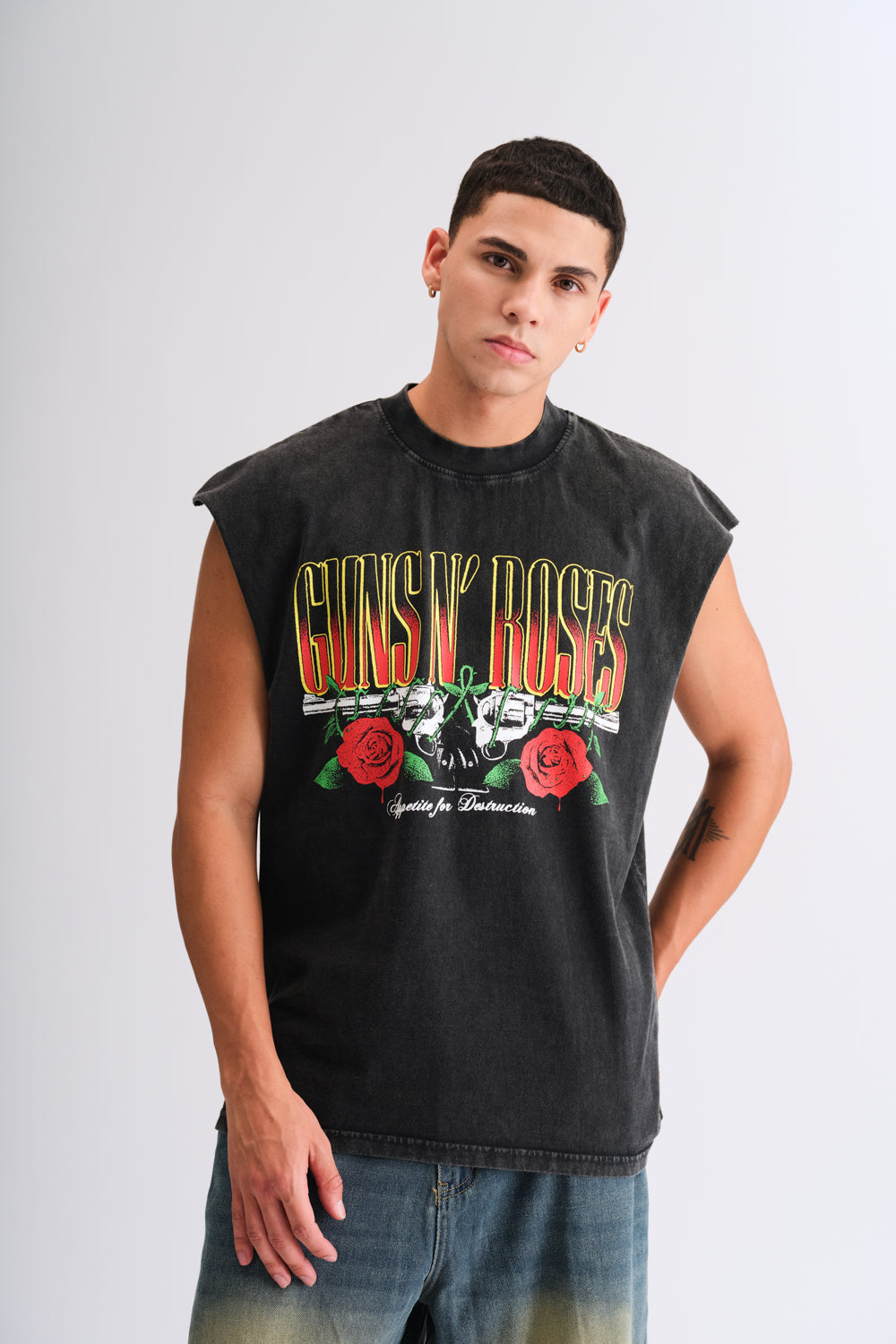 Faded Reckless Guns N Roses Oversized Tank