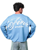 FIRVT STUDIO BLUE WAFFLE T-SHIRT