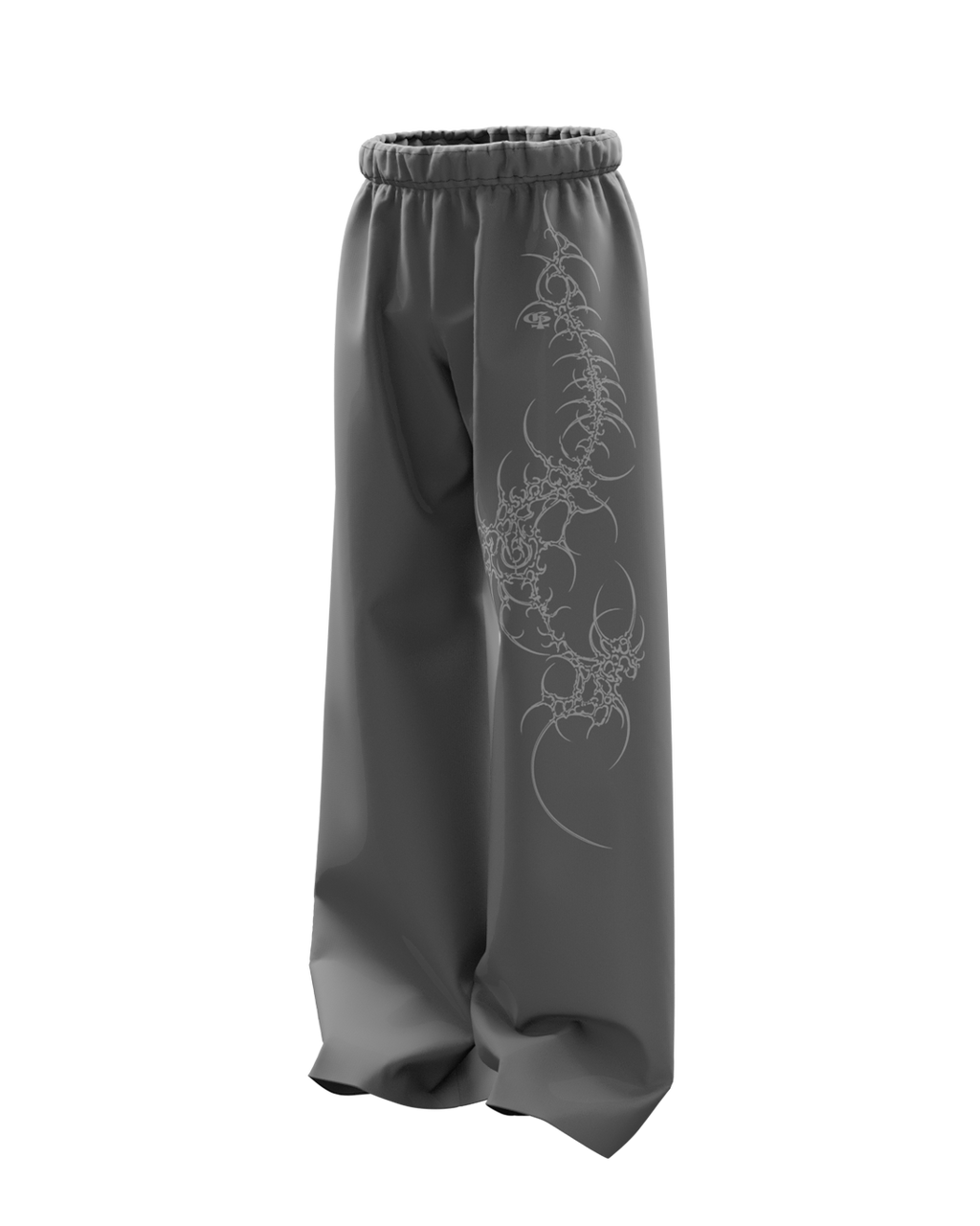 Crest Dark Grey Unisex Straight Fit Baggy Pants