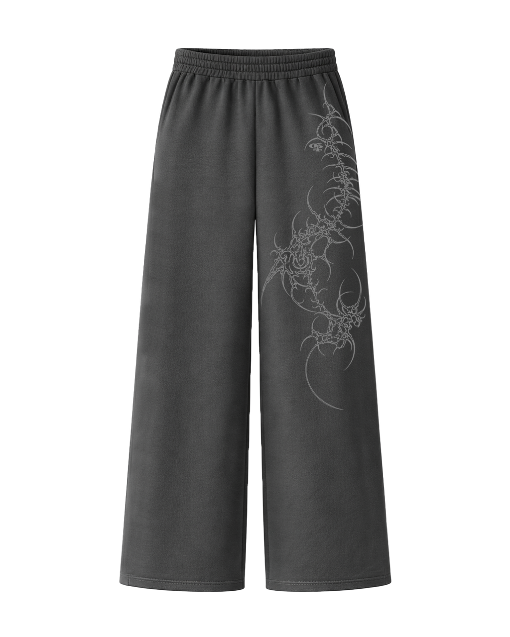 Crest Dark Grey Unisex Straight Fit Baggy Pants
