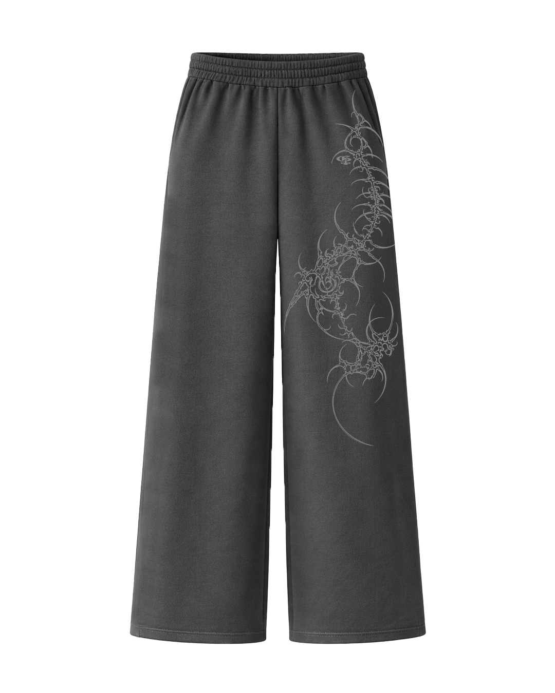 Crest Dark Grey Unisex Straight Fit Baggy Pants