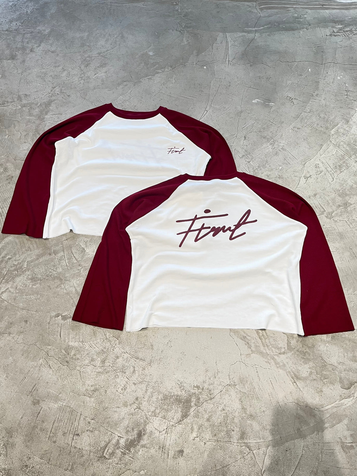 RAGLAN WAFFLE MAROON T-SHIRT