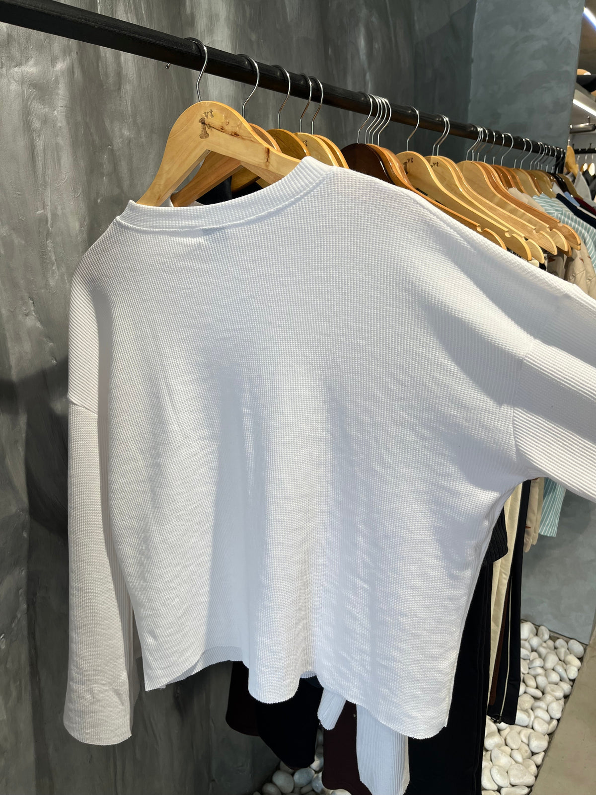 WHITE HENLEY WAFFLE