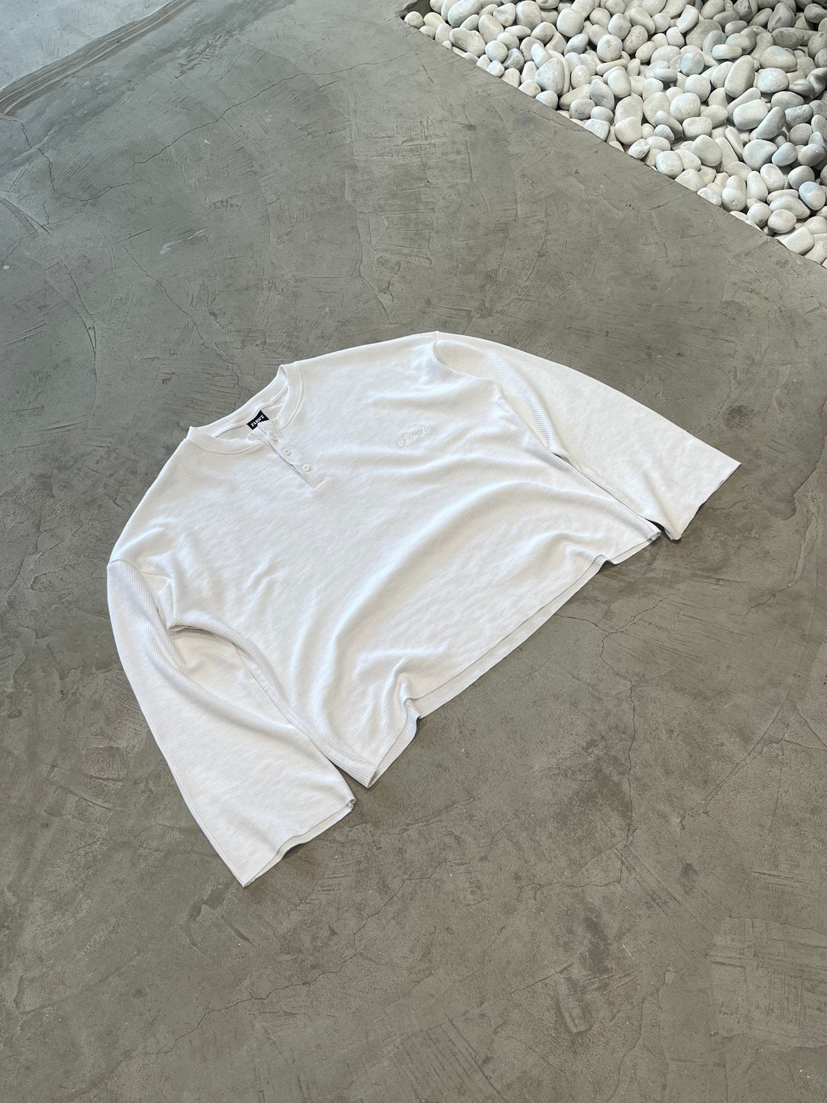 WHITE HENLEY WAFFLE