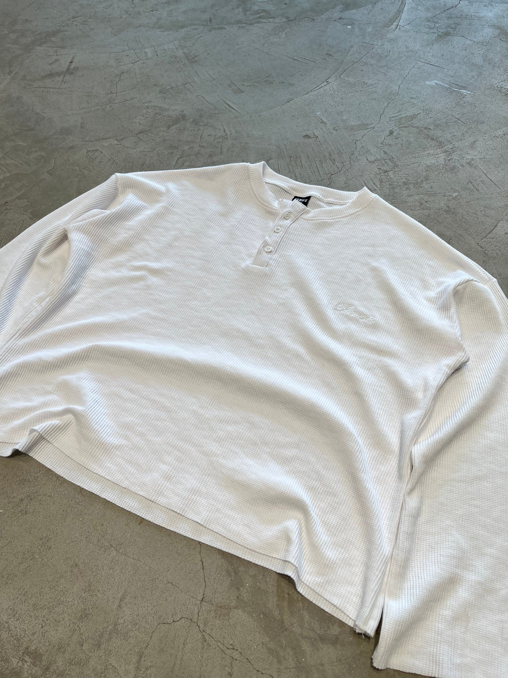 WHITE HENLEY WAFFLE