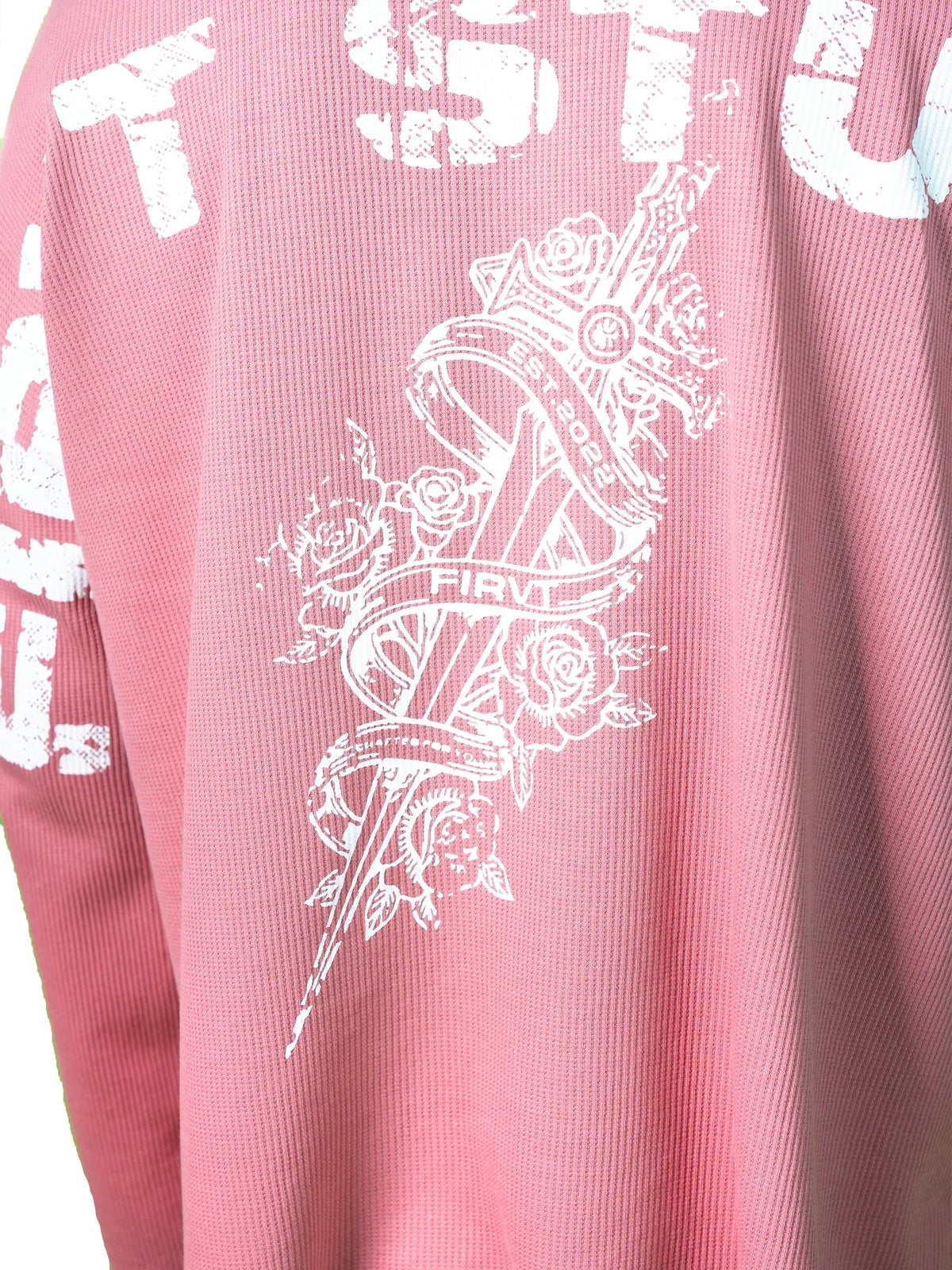 FIRVT SWORD DUSTY PINK WAFFLE T-SHIRT