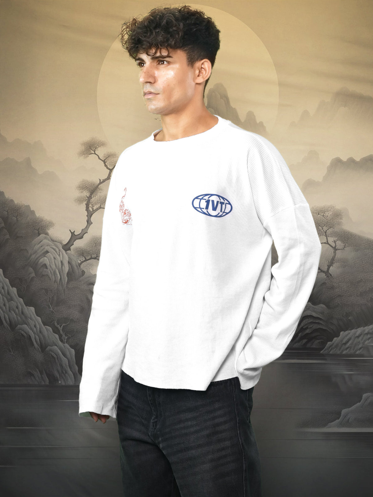 TWIN TIGERS WAFFLE WHITE T-SHIRT