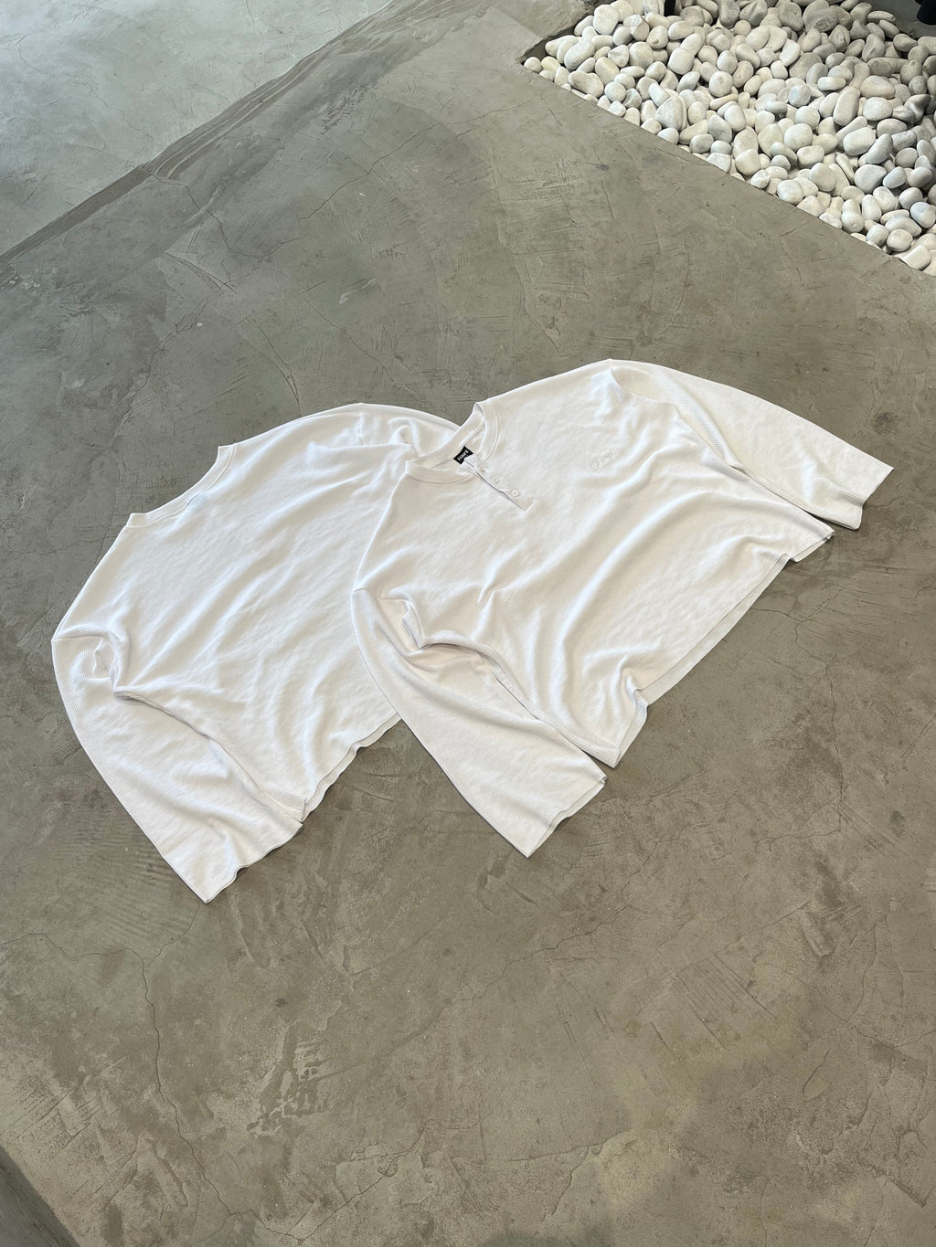 WHITE HENLEY WAFFLE