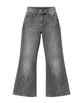 Smoke Grey Washed Baggy Bootcut Jeans