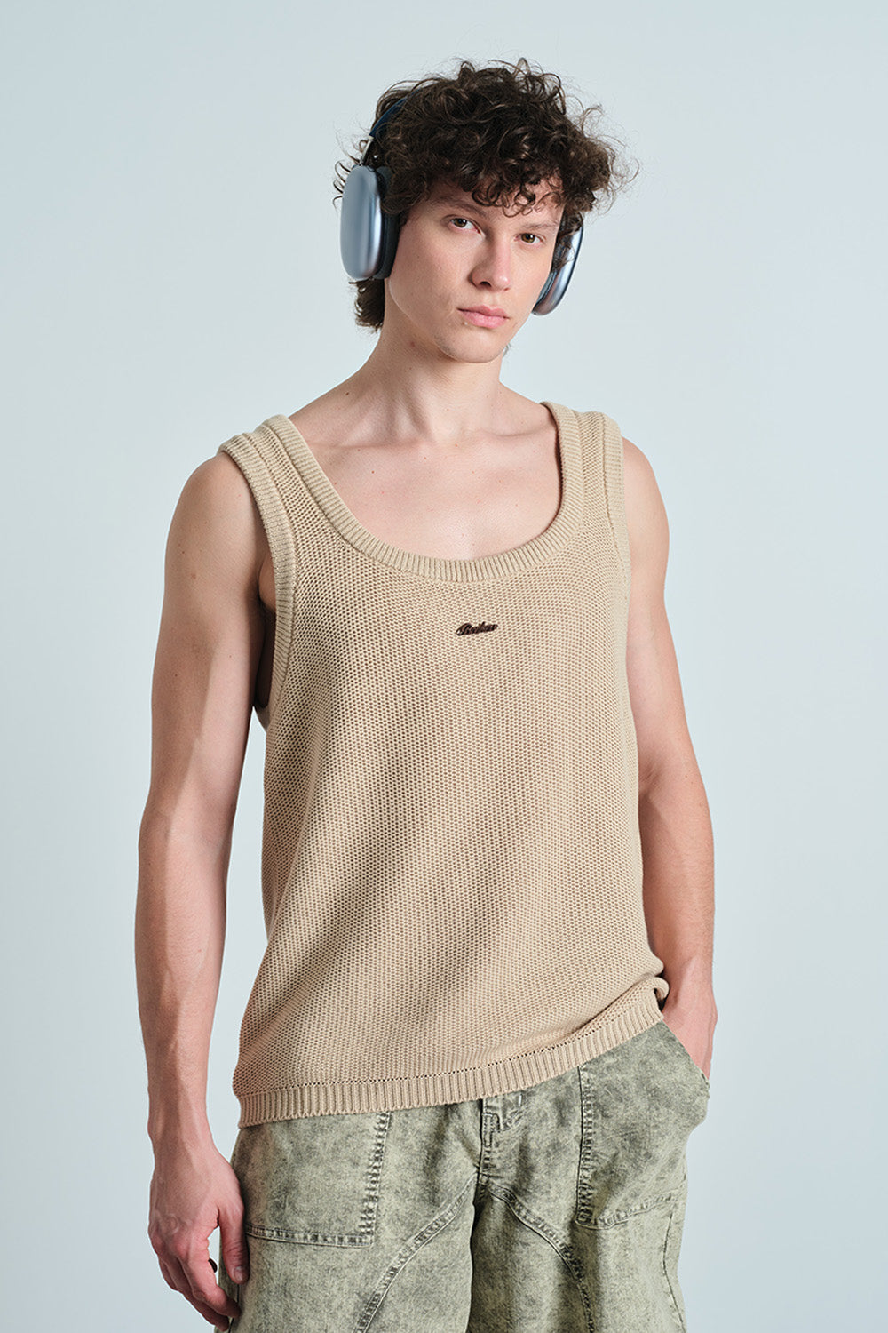 Beige Knit Tank