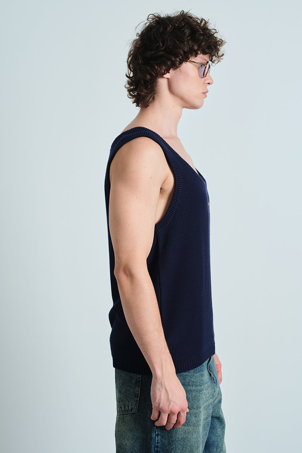 Navy Blue Knit Tank