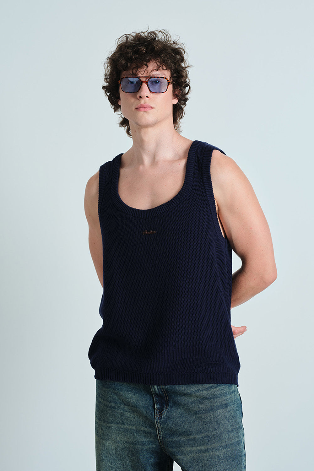 Navy Blue Knit Tank