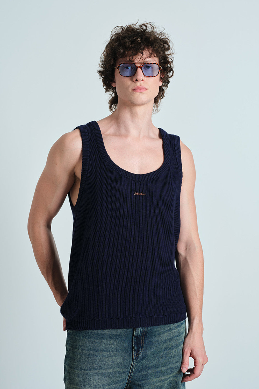 Navy Blue Knit Tank