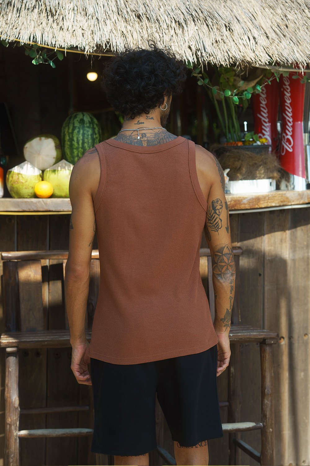 Brown Waffle Tank