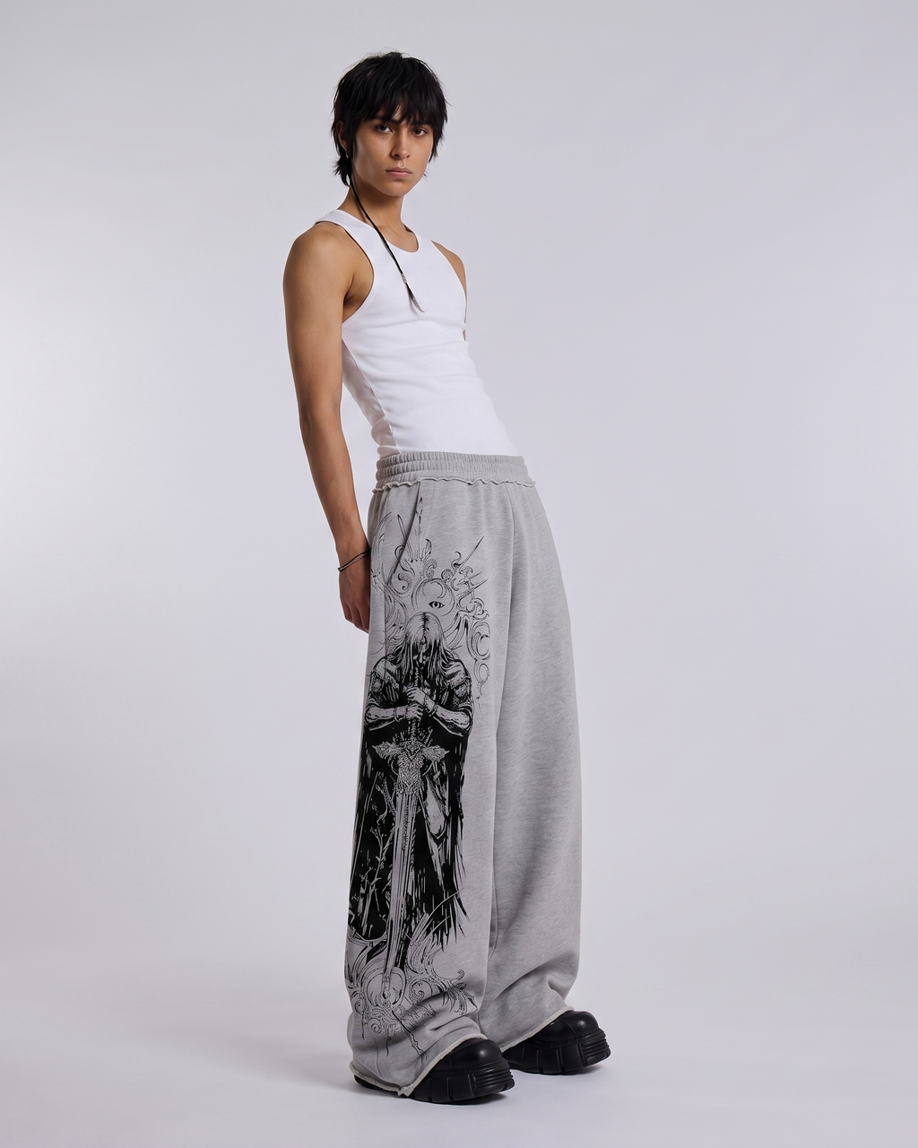 Stryk Grey Unisex Straight Fit Baggy Pants