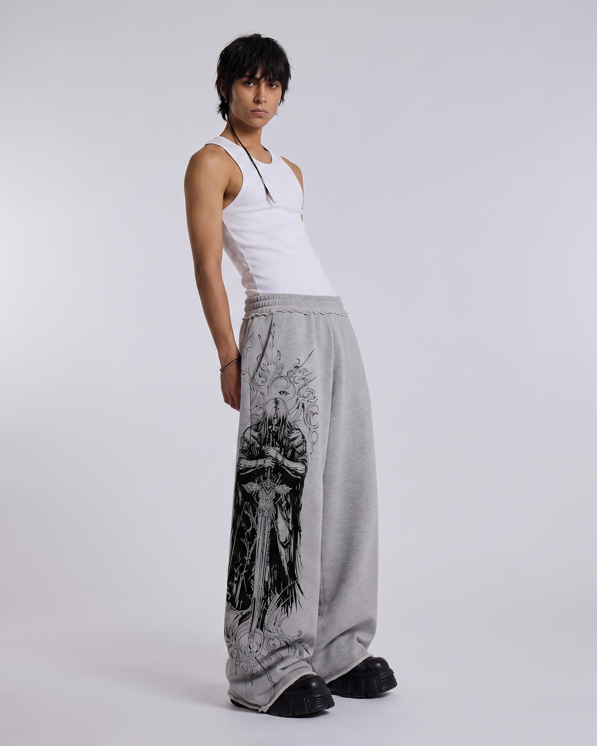 Stryk Grey Unisex Straight Fit Baggy Pants