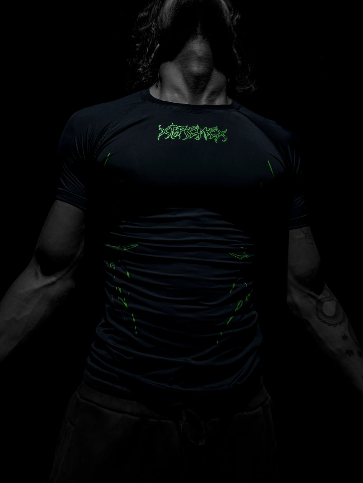 Green Fury Compression Tshirt Half Sleeve